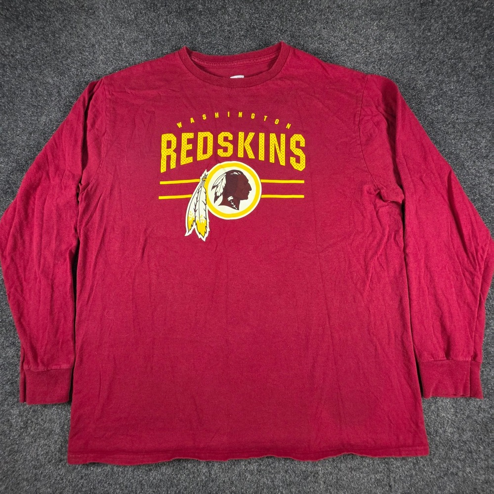 NFL Team Apparel Washington Redskins Shirt Mens XL Burgundy Long Sleeve Graphic
